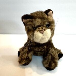 Russ Berrie Whiskers Kitty Cat Plush 5" Brown Stripe Tabby Kitten 2480 Blue Eyes